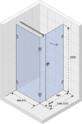 Душевой уголок Riho Scandic Mistral M204 140x90 GX0804702 R профиль Хром стекло прозрачное