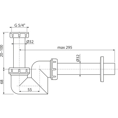 Сифон для раковины Alcaplast A45F-32 Белый
