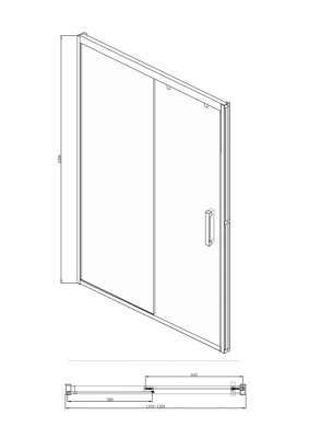 Душевая дверь Bravat Stream 120 BD120.4103S профиль Хром стекло прозрачное