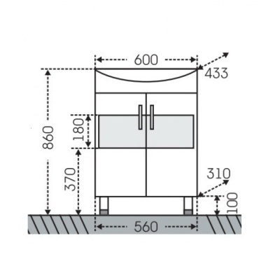 Тумба с раковиной СанТа Грация 60 Белая