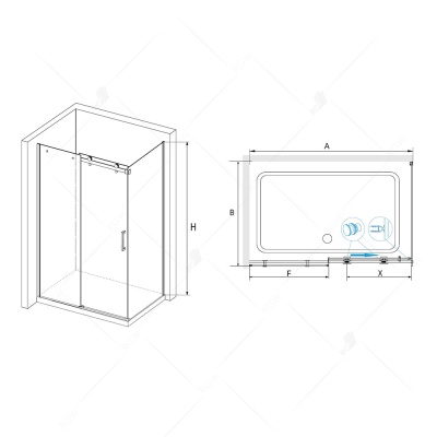 Душевой уголок RGW Tornado TO-45 160x90 профиль Хром стекло прозрачное