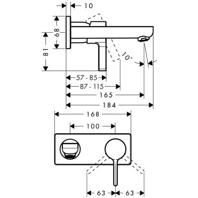 Смеситель для раковины Hansgrohe Metris S 31162000 Хром