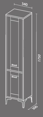 Шкаф пенал SanVit Прованс 34 Лиственница