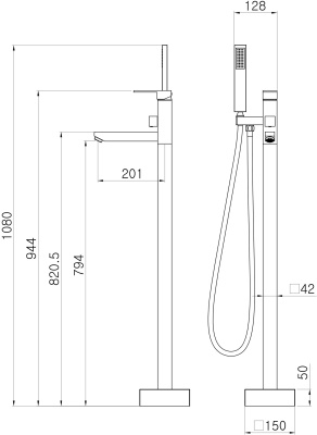 Смеситель для ванны Swedbe Spira 4007 Хром Смеситель для ванны Swedbe Spira 4007 Хром