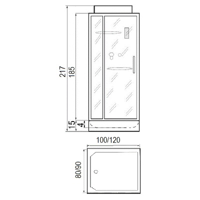 Душевая кабина River Tana 100x80x15 10000003119+10000001902 с поддоном