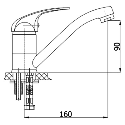 Смеситель для раковины GPD Eko MDL80 Хром