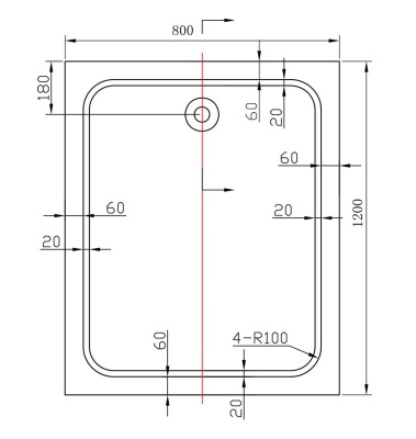 Акриловый поддон для душа Vincea VST-2AR-8012 120x80 с антискользящим покрытием