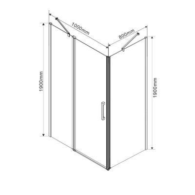 Душевой уголок Vincea Orta 100х80 VSR-1O8010CL профиль Хром стекло прозрачное
