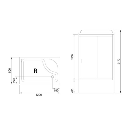 Душевая кабина Royal Bath BP 120х80 RB8120BP3-WC-CH-R с гидромассажем стекло матовое задняя стенка Белая