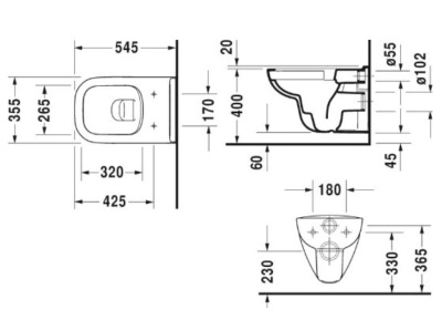 Унитаз Duravit D-Code 45700900A1 подвесной с сиденьем Микролифт