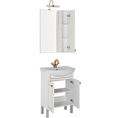 Комплект мебели для ванной Aquanet Честер 60 186335 Белый Золото