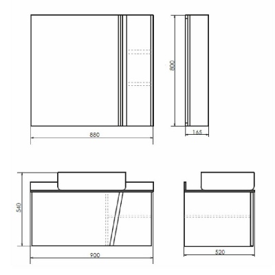 Зеркало со шкафом Comforty Эдинбург 90 4147981 Бетон светлый
