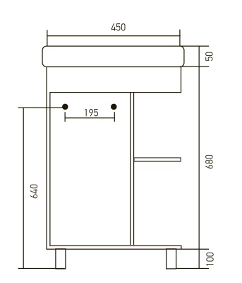 Тумба под раковину Mixline Мини 45 R 539010 Серая