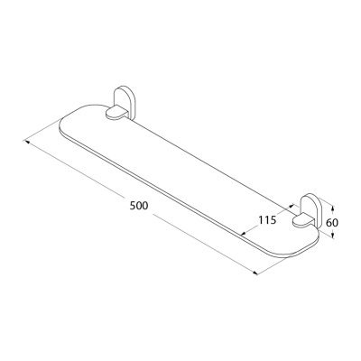 Стеклянная полка Iddis Mirro Plus MRPSBG0i44 Хром
