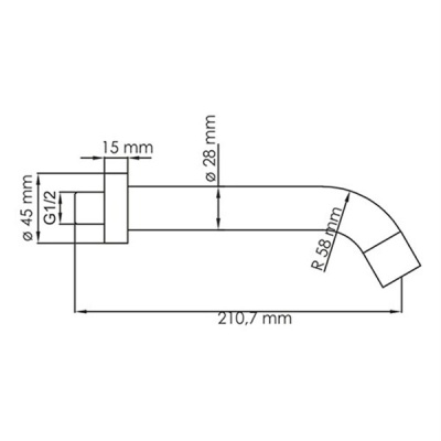 Излив для смесителя WasserKRAFT A084 Черный
