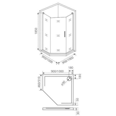 Душевой уголок Good Door Fantasy PNT-100-F-CH 100x100 профиль Хром стекло прозрачное с рисунком