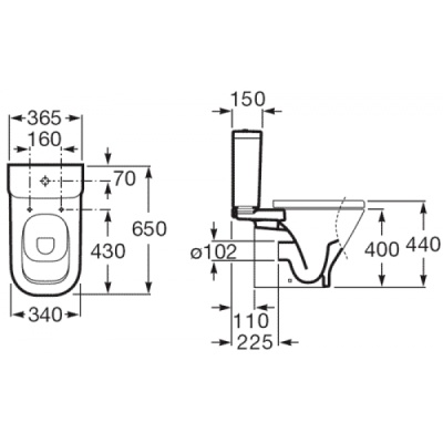 Унитаз компакт Roca The Gap 342477000 без бачка и сиденья