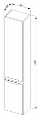 Шкаф пенал Aquanet Тиволи 35 180069 подвесной R Белый 180069