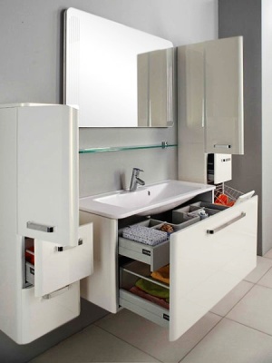 Тумба под раковину Акватон Валенсия 110 1A123701VAG30 глянцевая, белый жемчуг