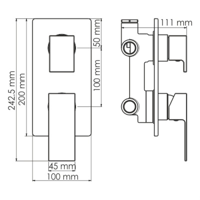 Смеситель для душа WasserKRAFT Abens 2071 Черный матовый
