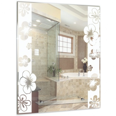 Зеркало Mixline Шарм Флора 54 525460 с полкой с пескоструйным рисунком