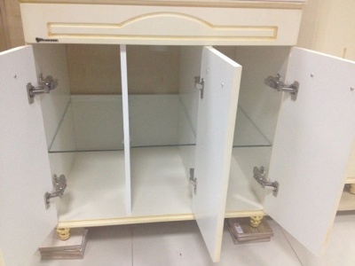 Тумба c раковиной Bellezza Аллегро Люкс 80 Бежевая патина Золото