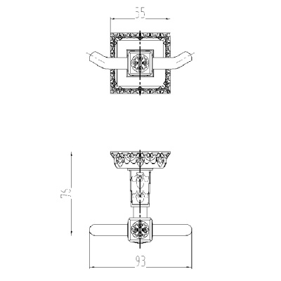 Двойной крючок Milacio Alicante MC.912.BR Бронза