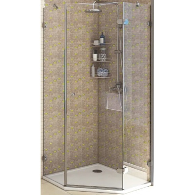 Душевой уголок Акватон Lax Fes 100x100 L профиль Хром стекло прозрачное