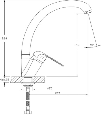 Смеситель для кухни Rush Fiji FI1835-22 Хром