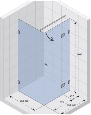 Душевой уголок Riho Scandic Mistral M203 100x80 GX0007202 R профиль Хром стекло прозрачное