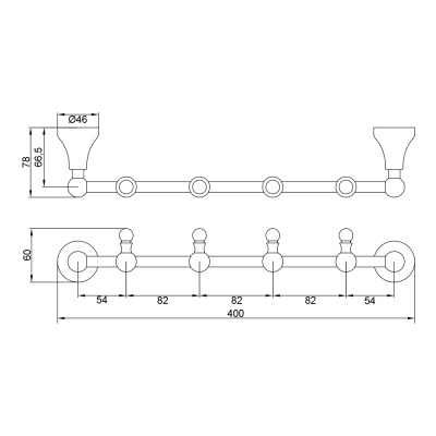 Вешалка для полотенец Veragio Gialetta VR.GIL-6434.BR Бронза