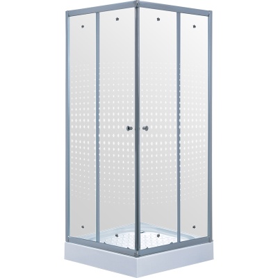 Душевой уголок Timo 100x100 TL-1102R профиль Хром стекло прозрачное с рисунком