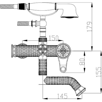 Смеситель для ванны ZorG Antic A 400W-BR Бронза
