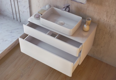 Тумба под раковину Raval Pure 100 подвесная Белая