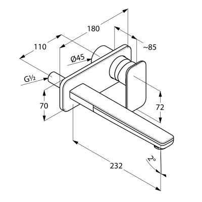Смеситель для раковины Kludi E2 492450575 Хром