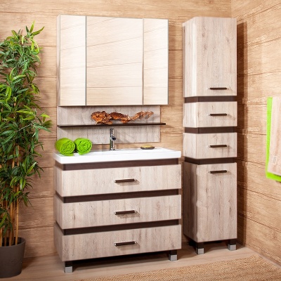 Шкаф пенал Бриклаер Техас 35 Дуб кантри Венге