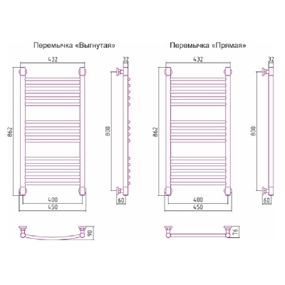 Водяной полотенцесушитель Сунержа Богема прямая 800х400 Хром