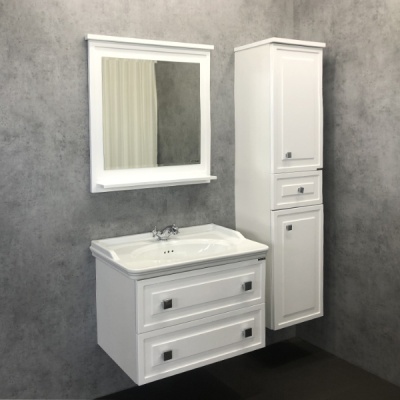 Тумба с раковиной Comforty Феррара 80 4151060 подвесная Белая