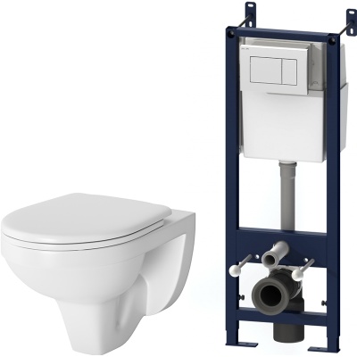 Комплект унитаза с инсталляцией AM.PM Sense IS301.74A1738 с сиденьем Микролифт с Белой клавишей смыва