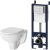 Комплект унитаза с инсталляцией AM.PM Sense IS301.74A1738 с сиденьем Микролифт с Белой клавишей смыва