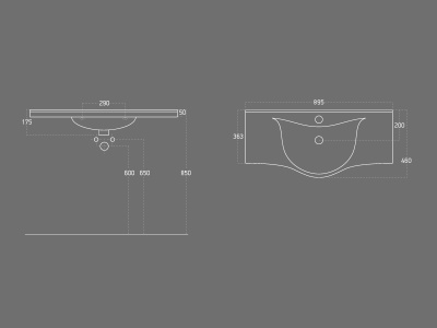 Тумба с раковиной SanVit Прима 90 kprim090 в цвете Ral прямые ручки Белый глянец