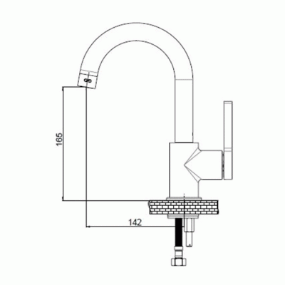 Смеситель для раковины GPD Gildo MTL165-S-R Черный Розовое золото