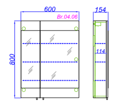 Зеркальный шкаф Aqwella Бриг 60 Br.04.06/W Белый