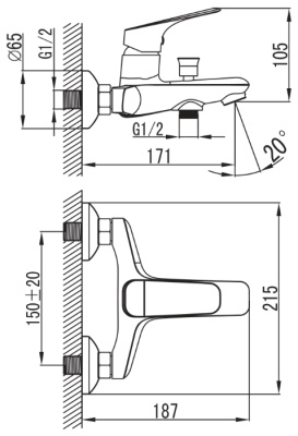 Смеситель для ванны Iddis Vinsente VINSB00i02WA Хром
