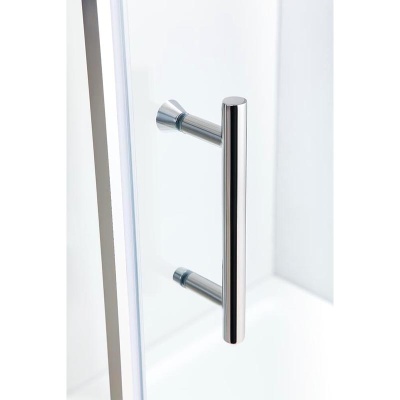 Душевой уголок Black&White Stellar Wind S101-1000х1000 радиальный профиль Серебристый хром стекло прозрачное