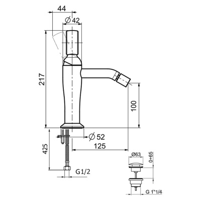 Смеситель для биде Webert Opera OA840102560 Черный матовый