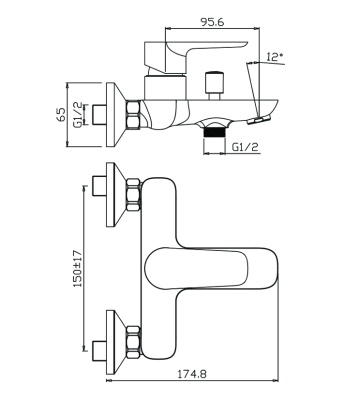 Смеситель для ванны Olive's Barros 22201BR Хром