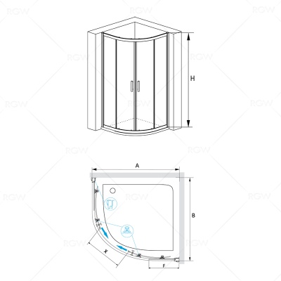 Душевой уголок RGW Passage PA-50 100x100 профиль Хром стекло прозрачное