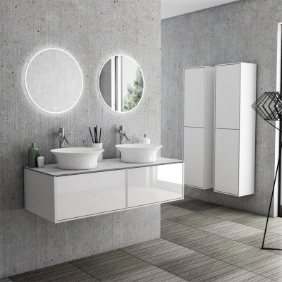 Тумба под раковину Diborg Elise 120 77.7229 подвесная Белый глянец