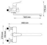 Смеситель для ванны WasserKRAFT Lippe 4502L универсальный Хром